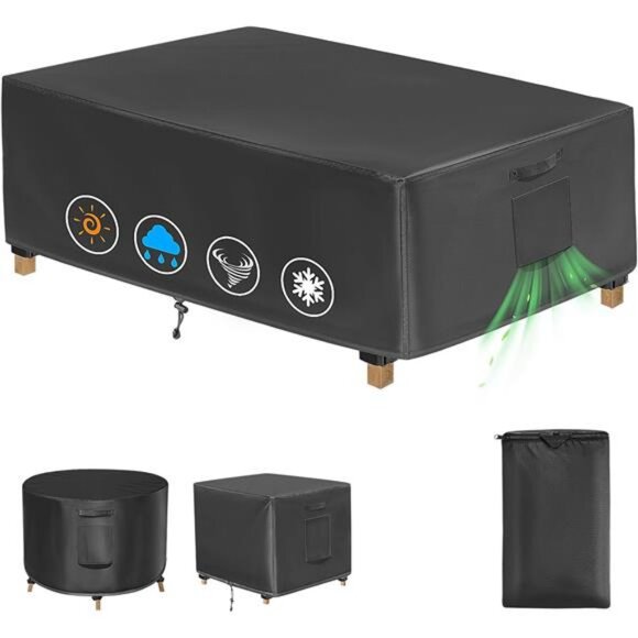 Patio Coffee Table Cover, Outdoor Table Covers Waterproof, UV Resistant Outdoor - Picture 1 of 7